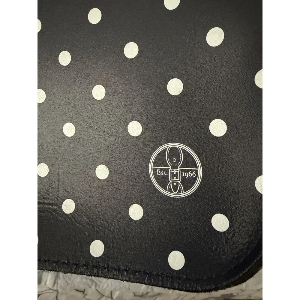 Leather Satchel Company Navy White Polka Dot 11